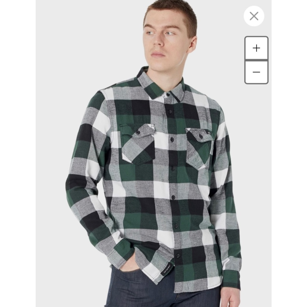 Vans (M) Green/white flannel